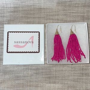 Boutique Pink Beaded Dangle Earrings